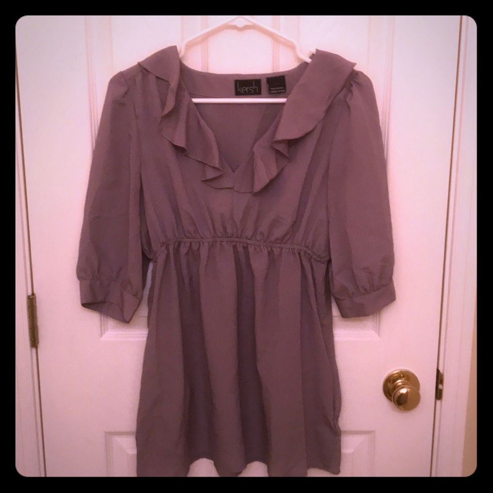 Silk 3/4 top in gray